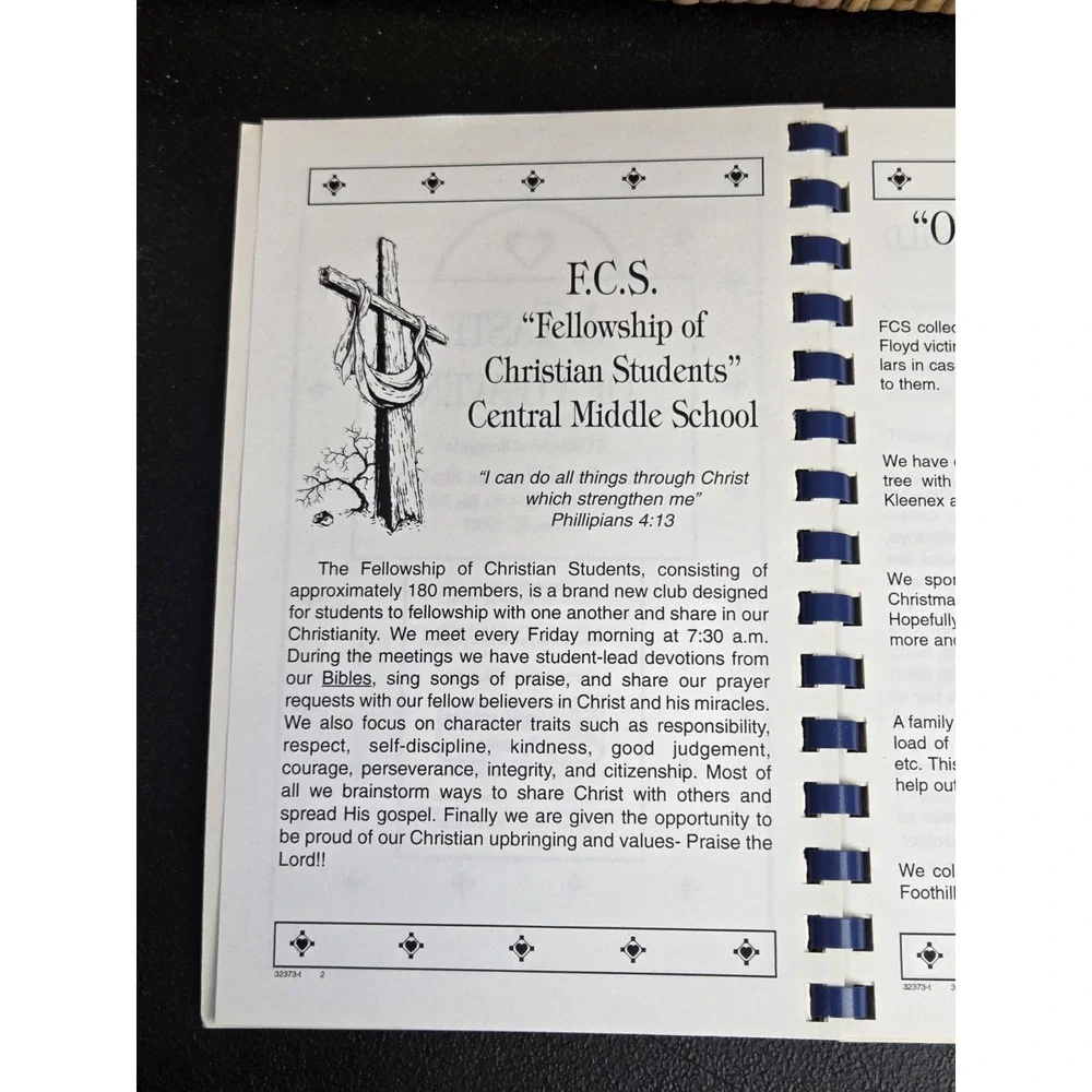 Central Middle School Fellowship Of Christian Students Cookbook Dobson, NC  2000